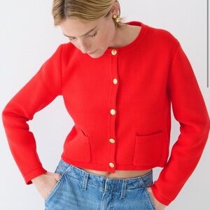 J. Crew Red Cardigan Sweater
